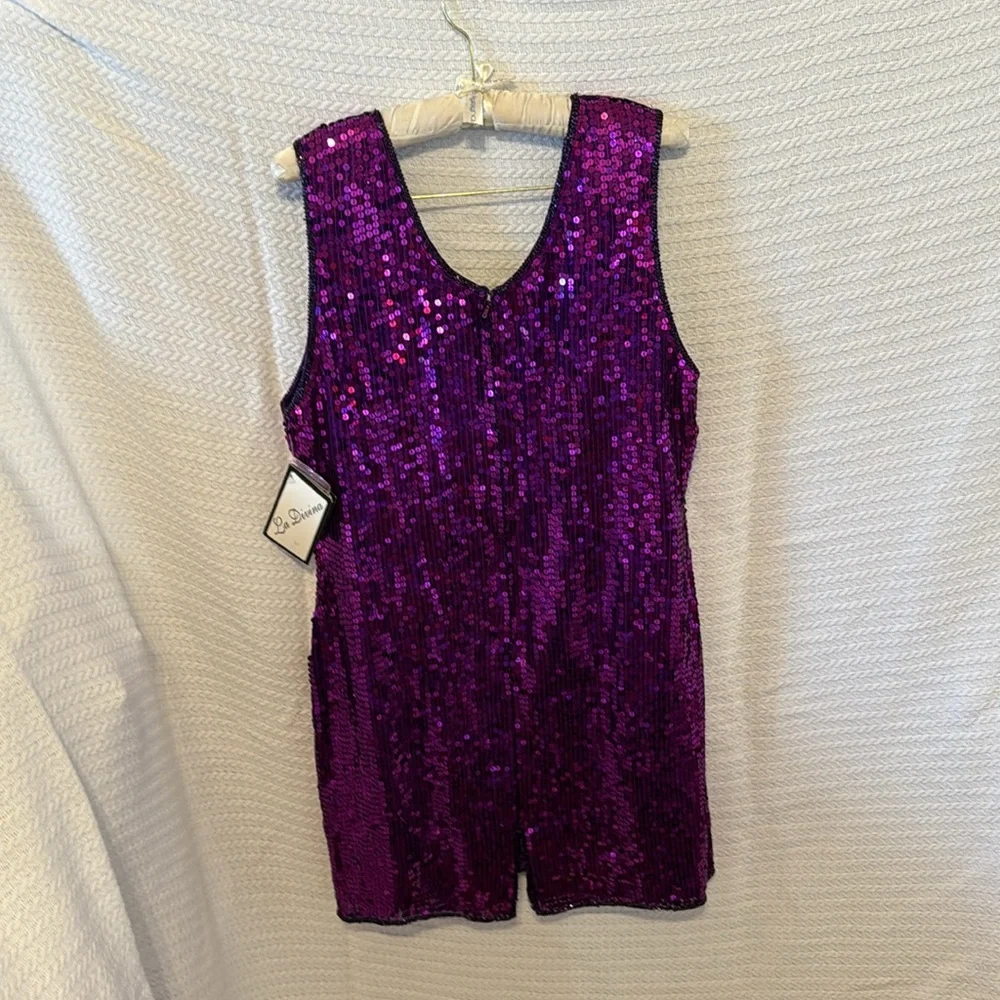La divina dress purple shimmer sequined dress brand new with tags - Picture 11 of 12